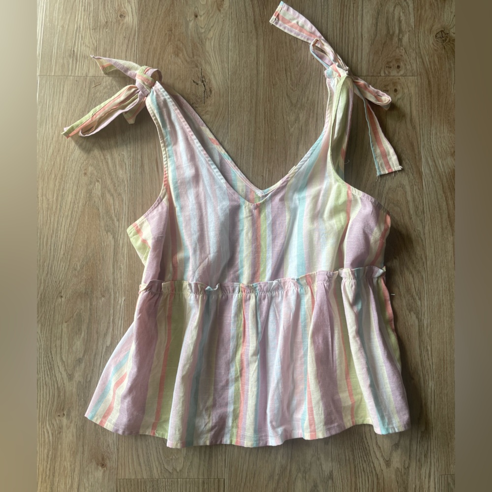 Striped peplum top